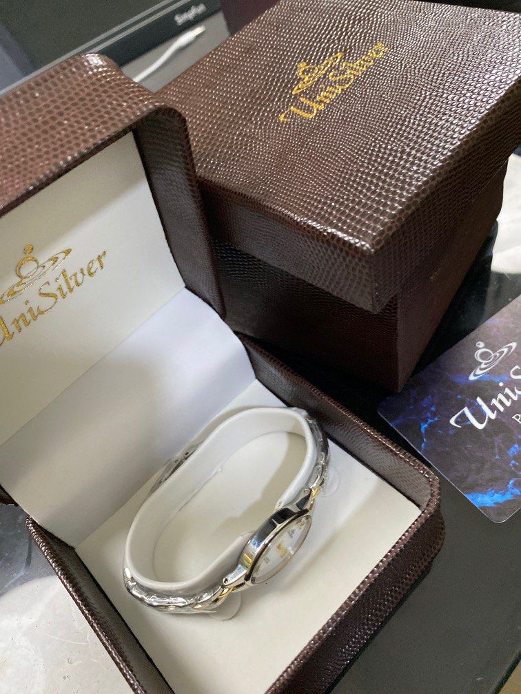 Silver and Gold Chain Link watch substantial feel Women s