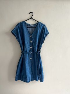 Soft Denim Romper Dress
