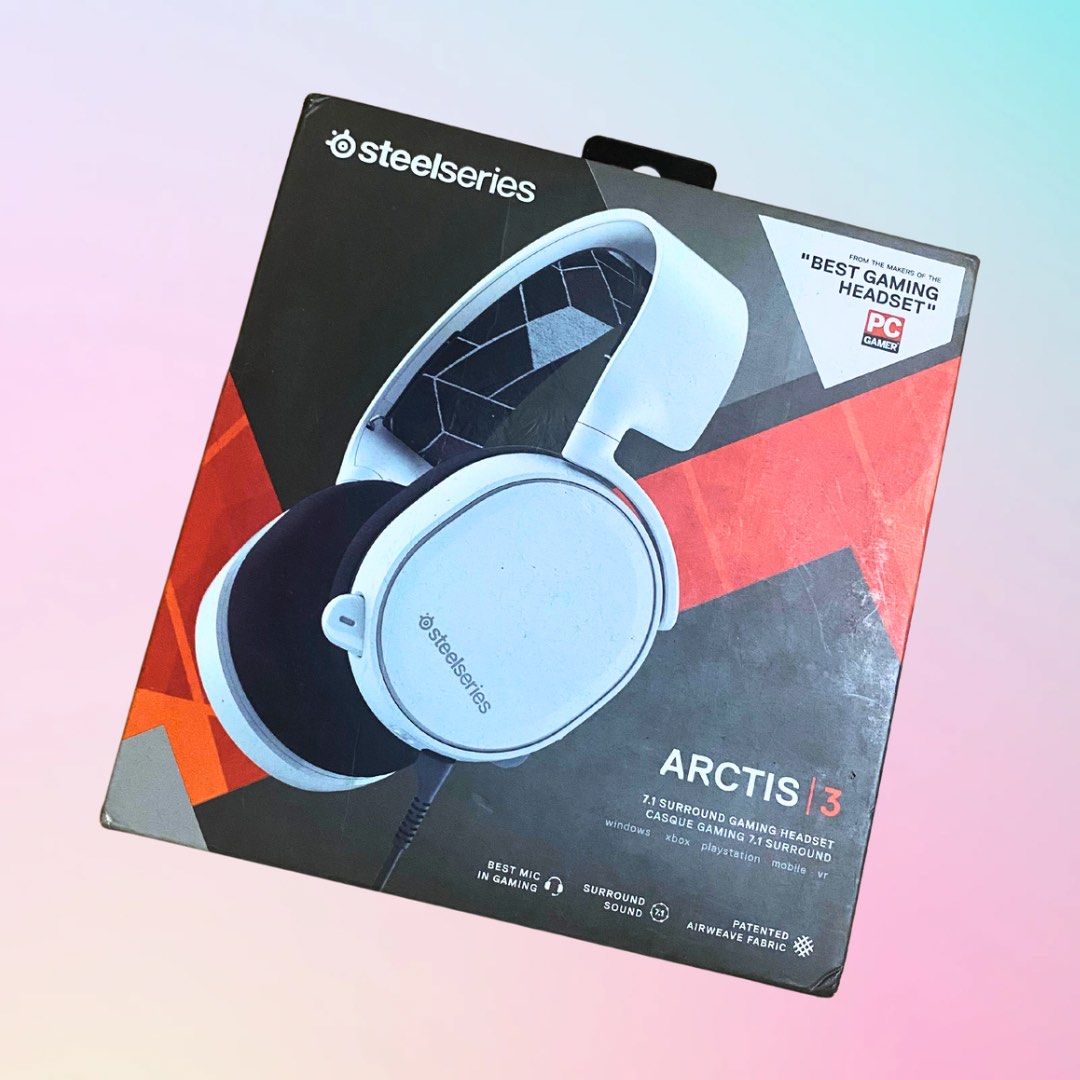 SteelSeries Arctis 3 White (Wired) (Category: Headphones & Headsets) located in Pasig City. Submitted by unelixir (Listing ID 1264892374, Image 1). Description: RFS: Upgraded to Logitech Aurora headset. Price negotiable!.