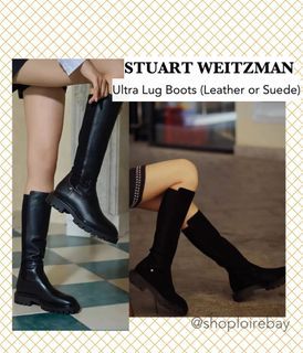 STUART WEITZMAN ultra lug city knee high boots leather or suede