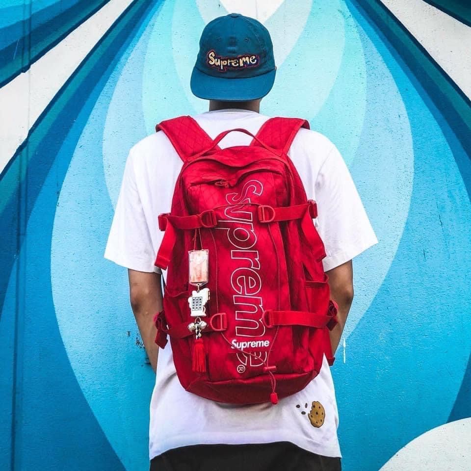 Supreme backpack red fw18 clearance