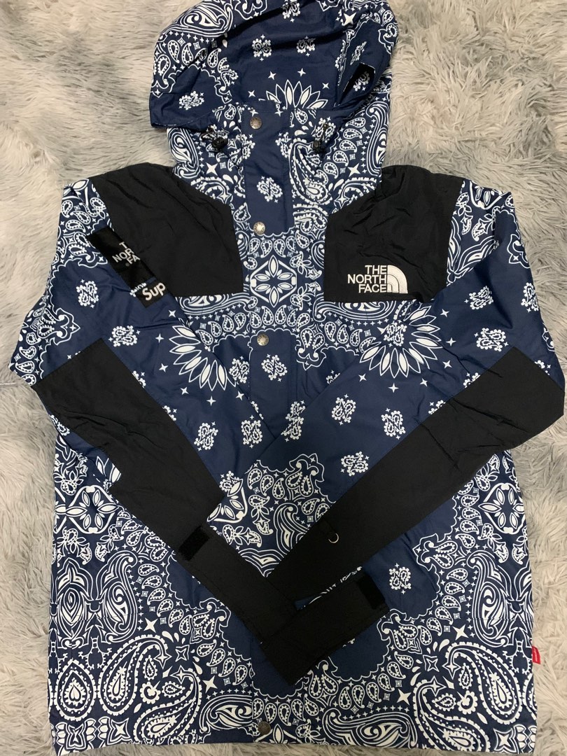 North face blue bandana hot sale jacket