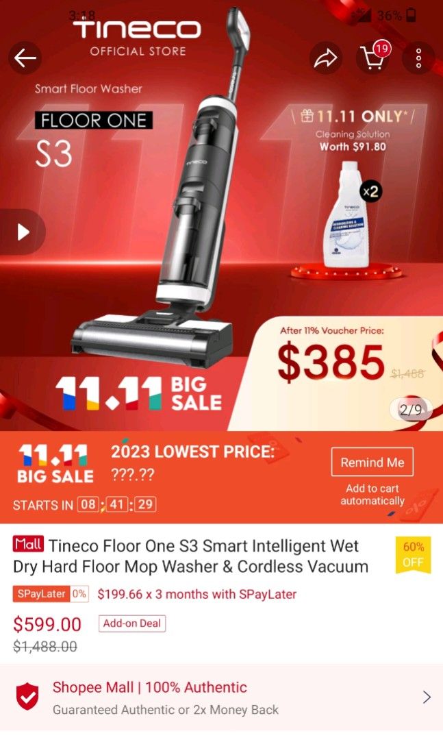 Tineco Floor ONE S5 PRO 2 Cordless Wet Dry Vacuum Smart Hardwood Floor  Cleaner Machine, One-Step Cleaning Mop for Sticky Messes and Pet Hair, LCD  Disp