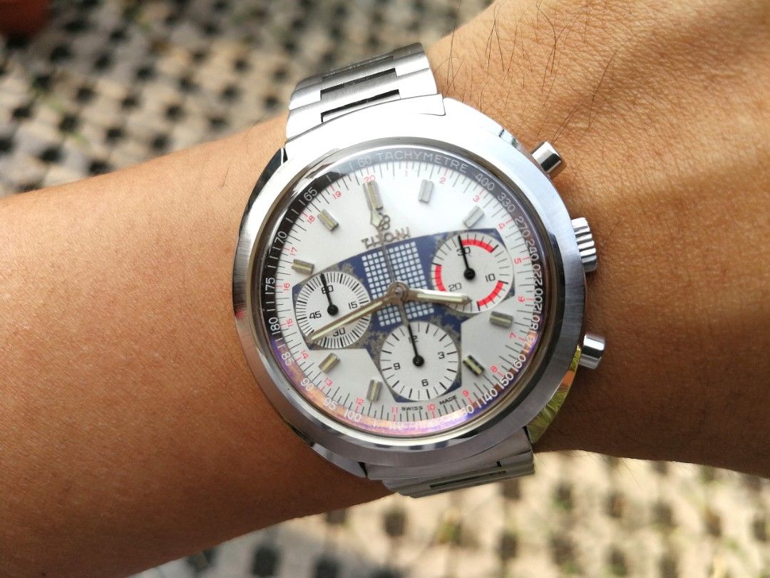 Titoni Race King raceking Chronograph Valjoux 72 white racing dial rolex daytona paul newman omega moonwatch