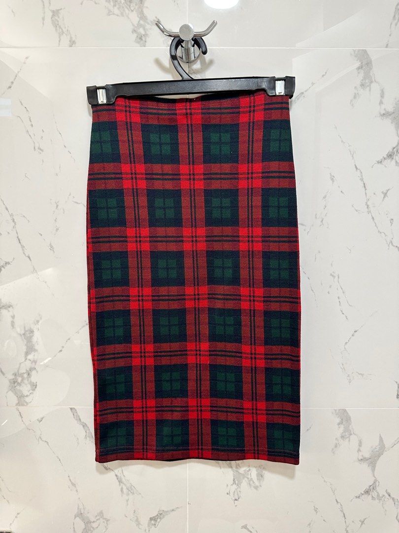 Grey plaid clearance skirt topshop