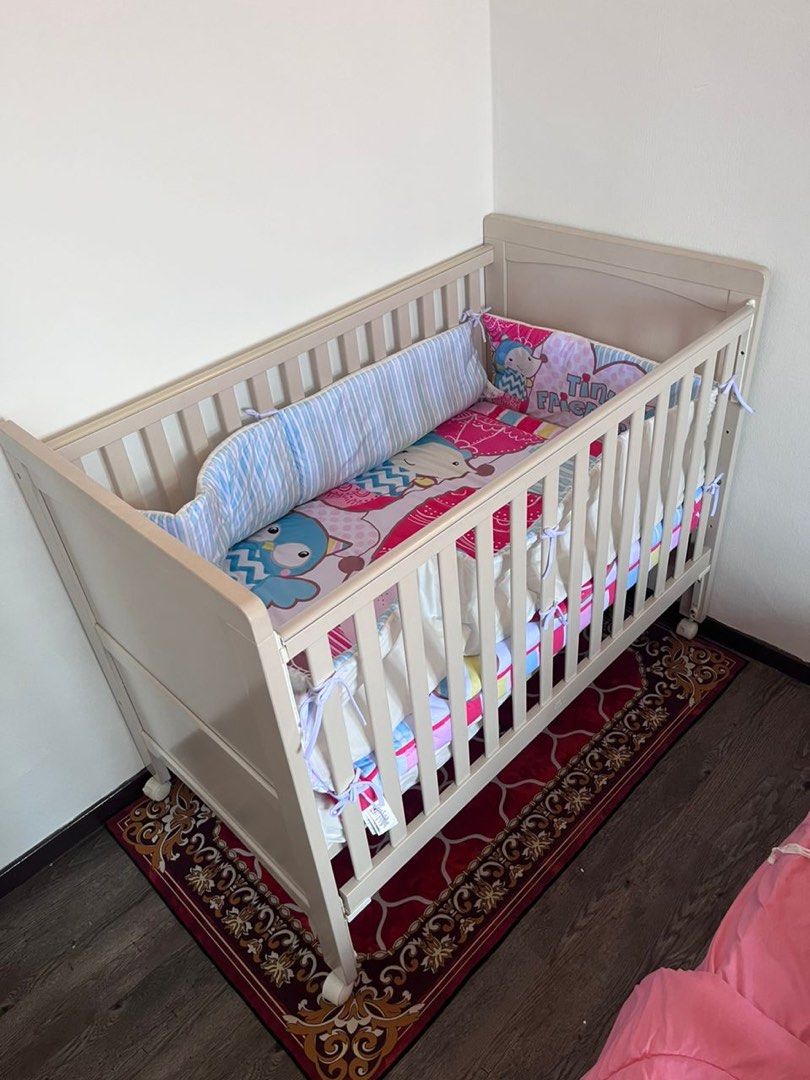 Twins Baby Brand Solid Wood Baby Cot RM650, Babies & Kids, Baby Nursery