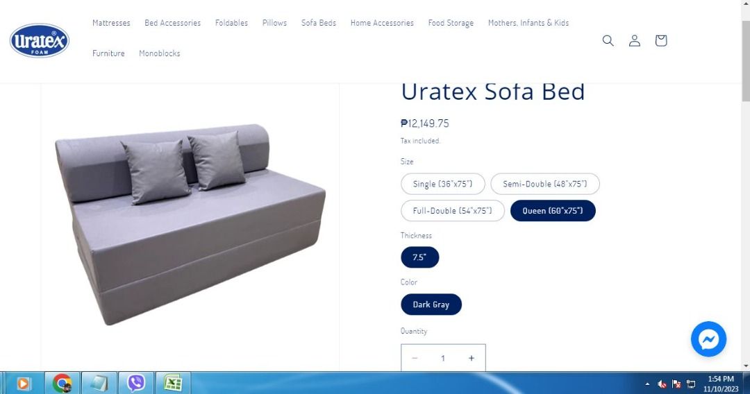 Uratex Sofa Bed (Queen Size), Furniture & Home Living, Furniture, Sofas