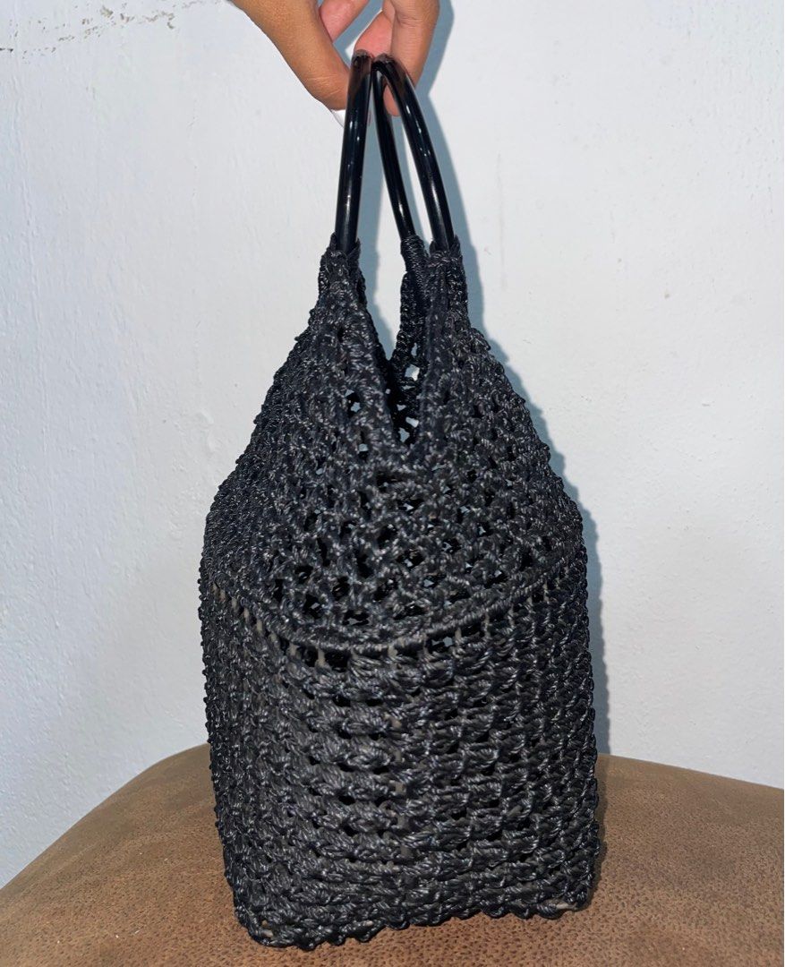 Vintage crochet beach bag best sale
