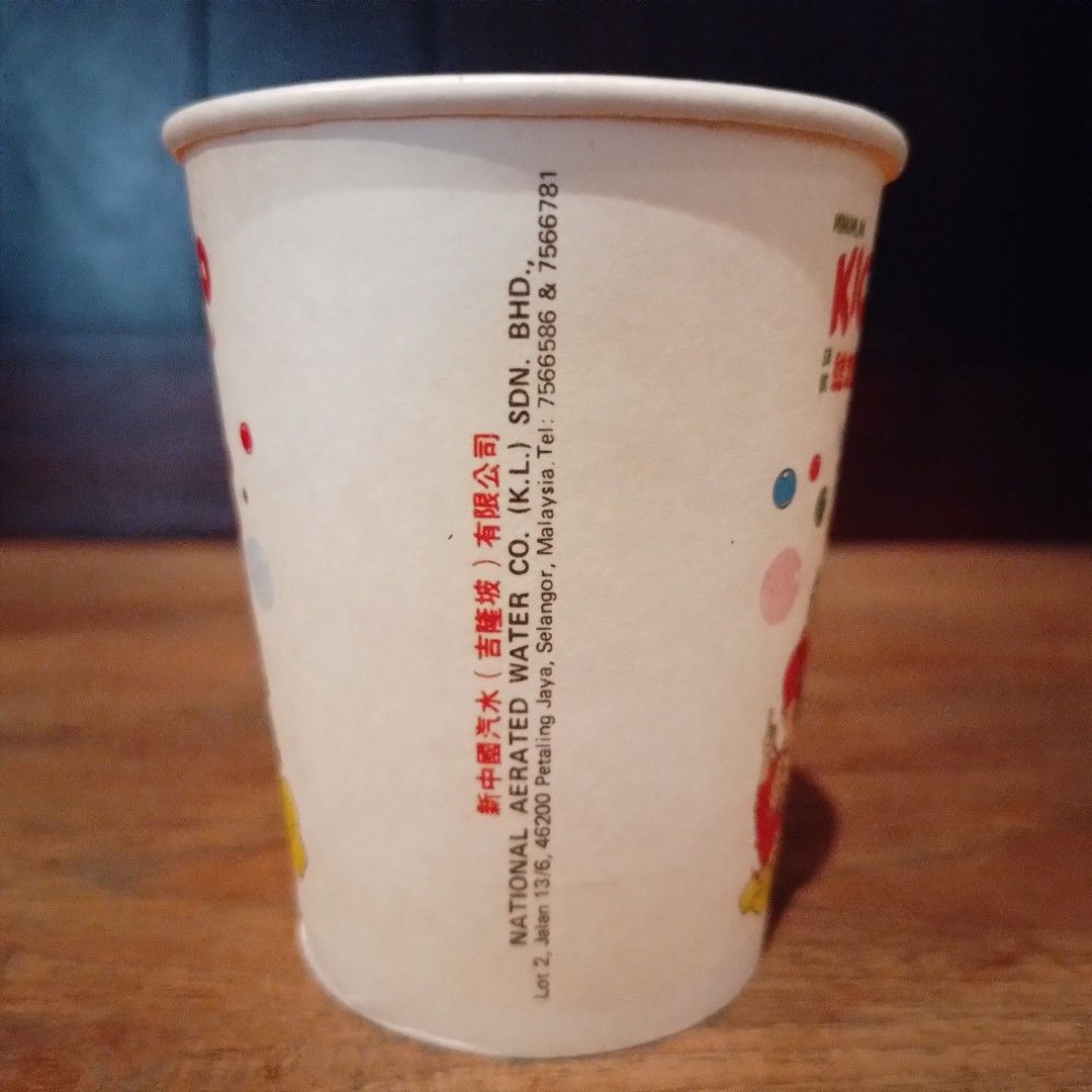 Minumlah Kickapoo Joy Juice Vintage New Old Stock Paper Cup National Aerated Water Co. K.L. Sdn. Bhd. Butterworth Paper Cups Sdn. Bhd