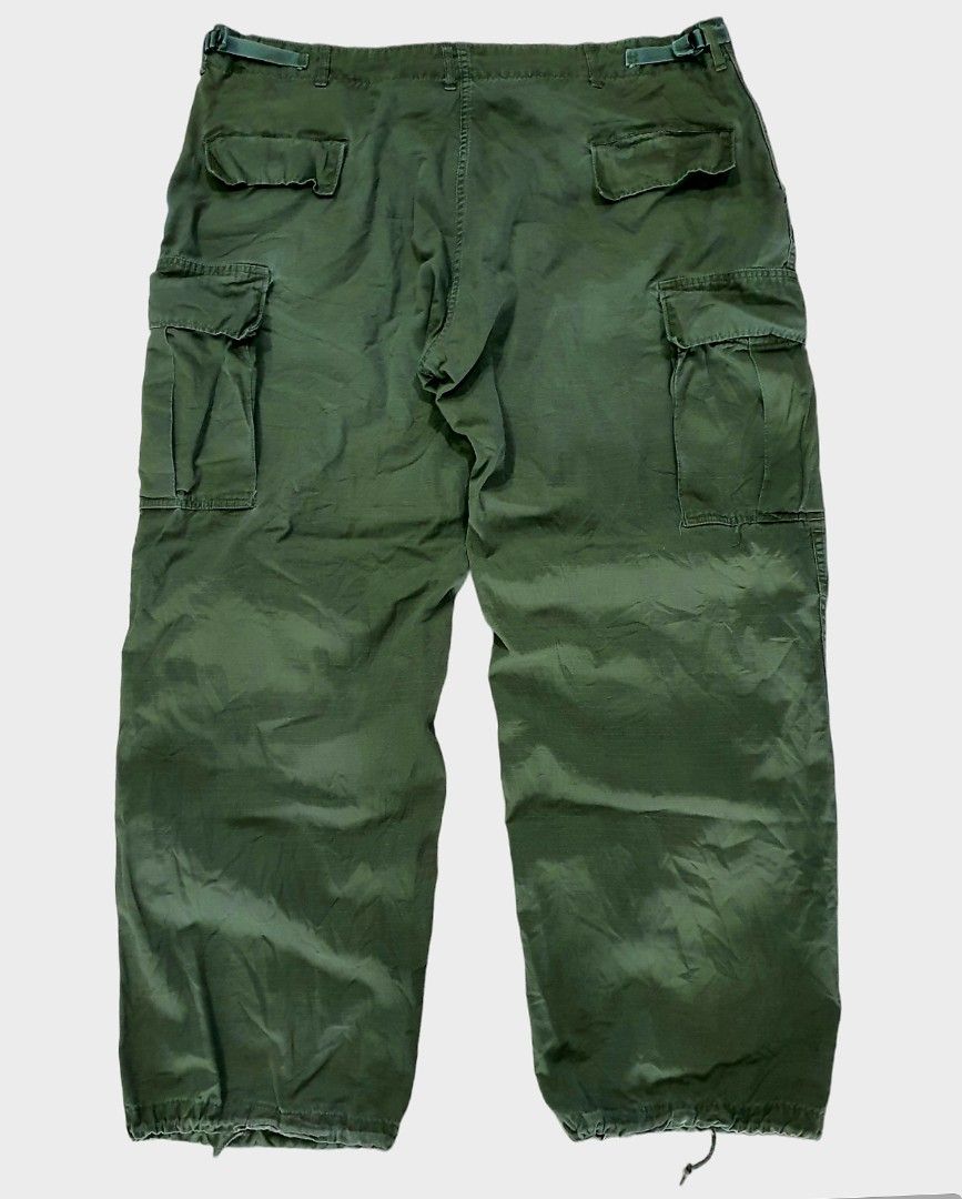 Vtg 60s OG107 Poplin US Army Jungle Combat Trousers Cargo Pants