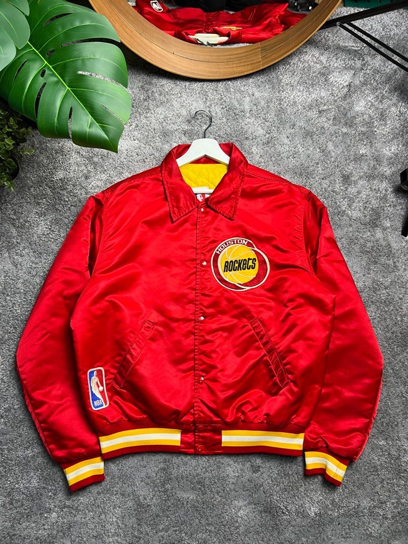 Vtg Rare NBA Houston Rockets Satin Starter Jacket