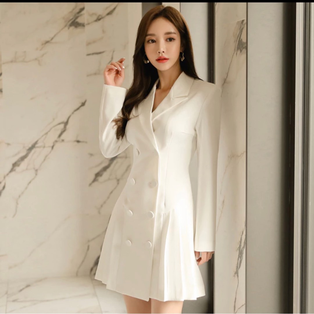 White Coat Dress, Women's Fashion, Dresses & Sets, Dresses on Carousell