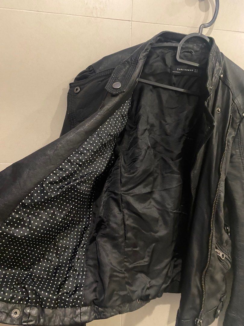 Zara genuine leather jacket on sale
