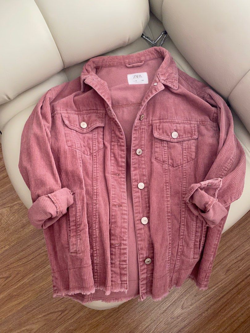 Zara corduroy deals jacket pink