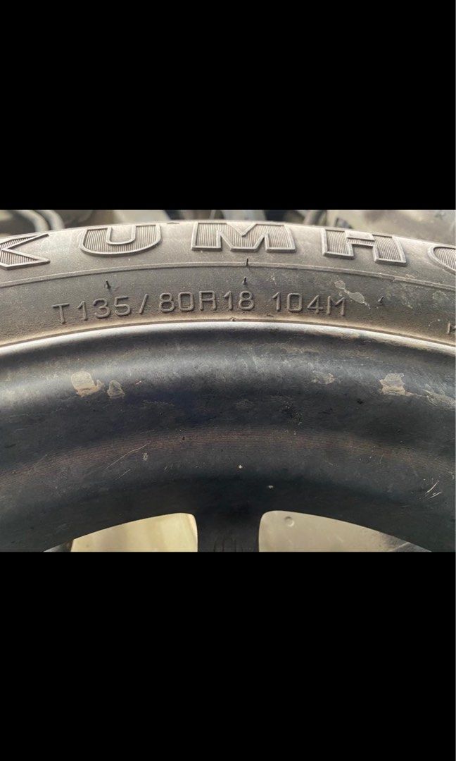 135 80 18 135/80/18 Kia carnivAL ORIGINAL SPARE TYRE TAYAR, Sports Equipment, Bicycles & Parts