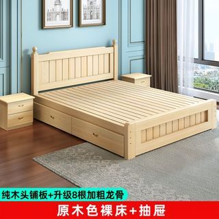 1.5米 1.8米全實木床 升級加厚 雙人床 儲物床 單人床 收納床 榻榻米 多功能雙人床 實木床