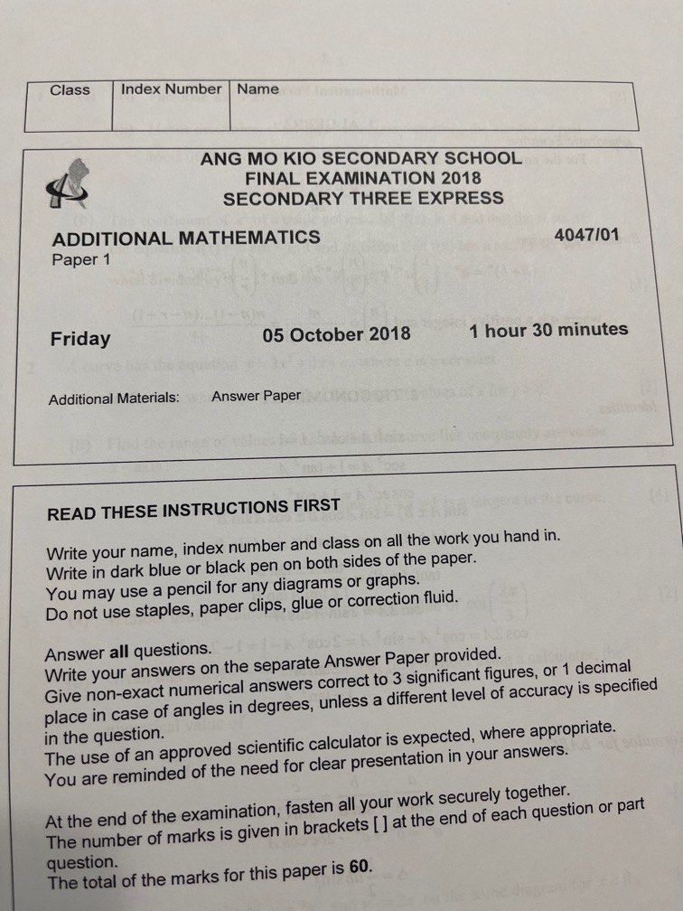 2018 Amath end of year exam papers from 8 schools, Hobbies & Toys ...