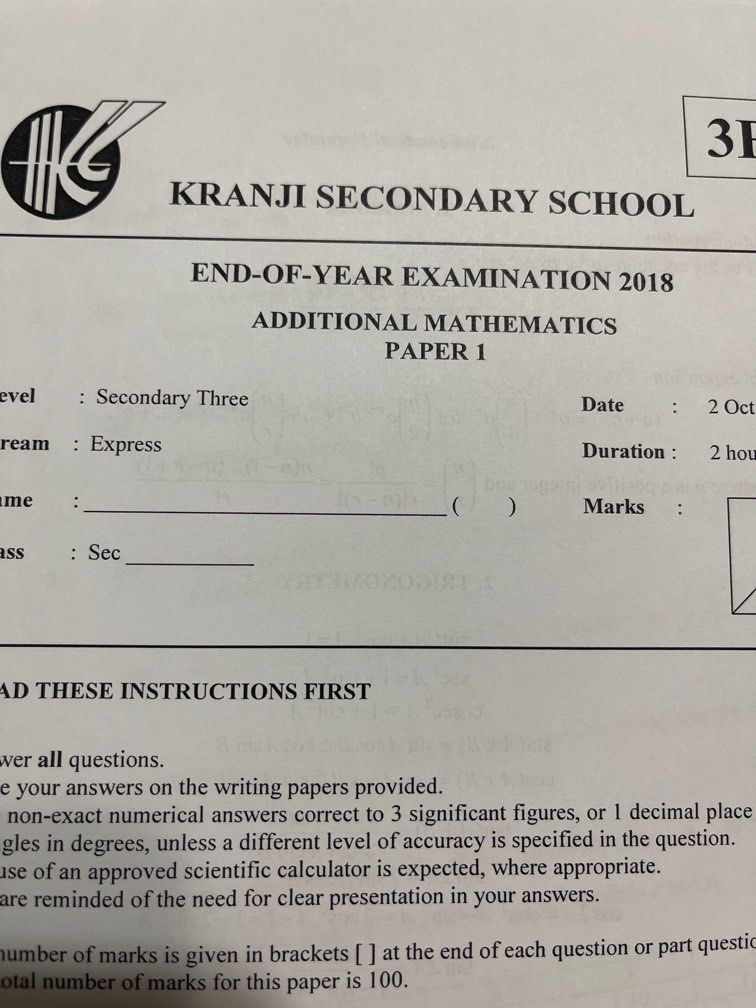 2018 Amath end of year exam papers from 8 schools, Hobbies & Toys ...