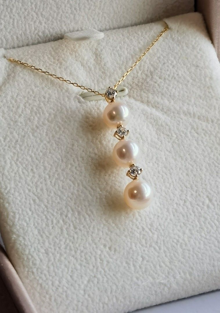 Gold freshwater pearl necklace store