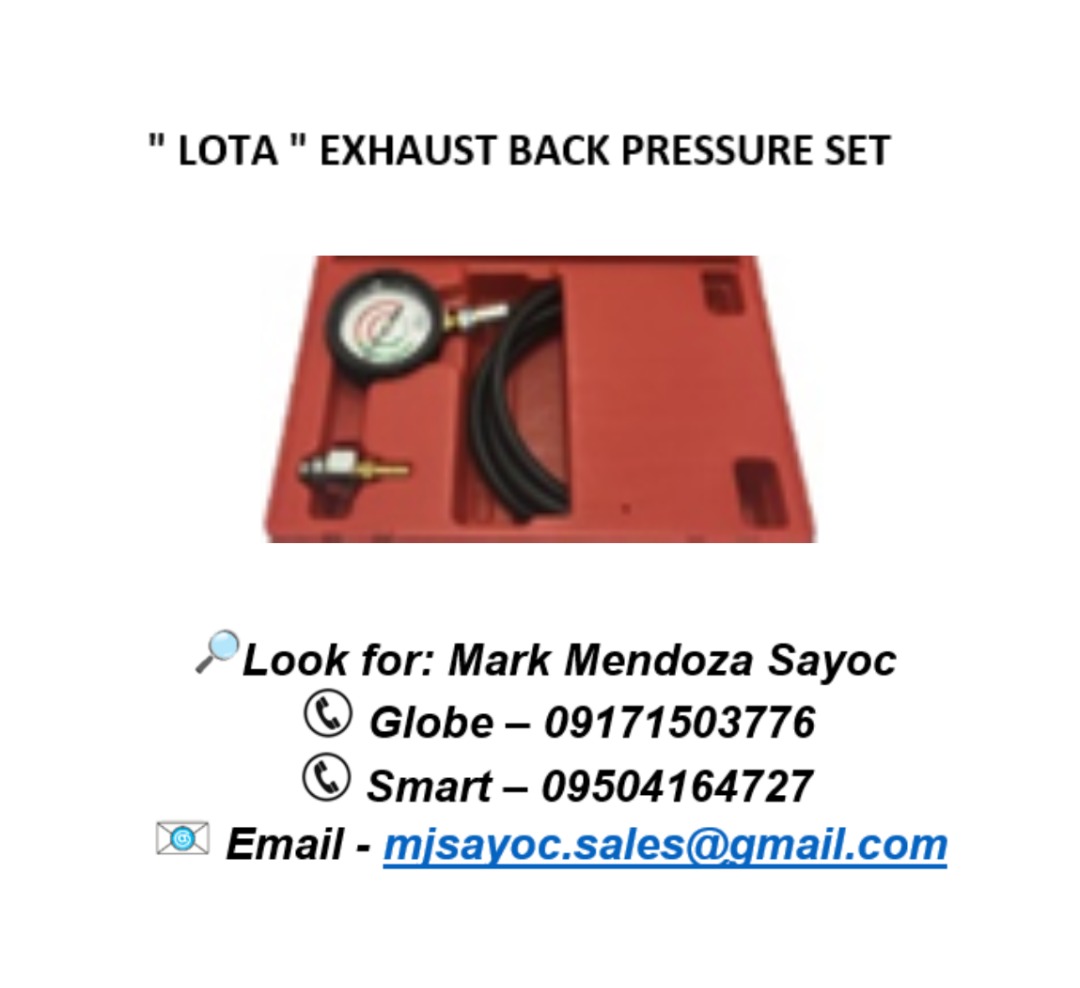 " LOTA " EXHAUST BACK PRESSURE SET, Commercial & Industrial