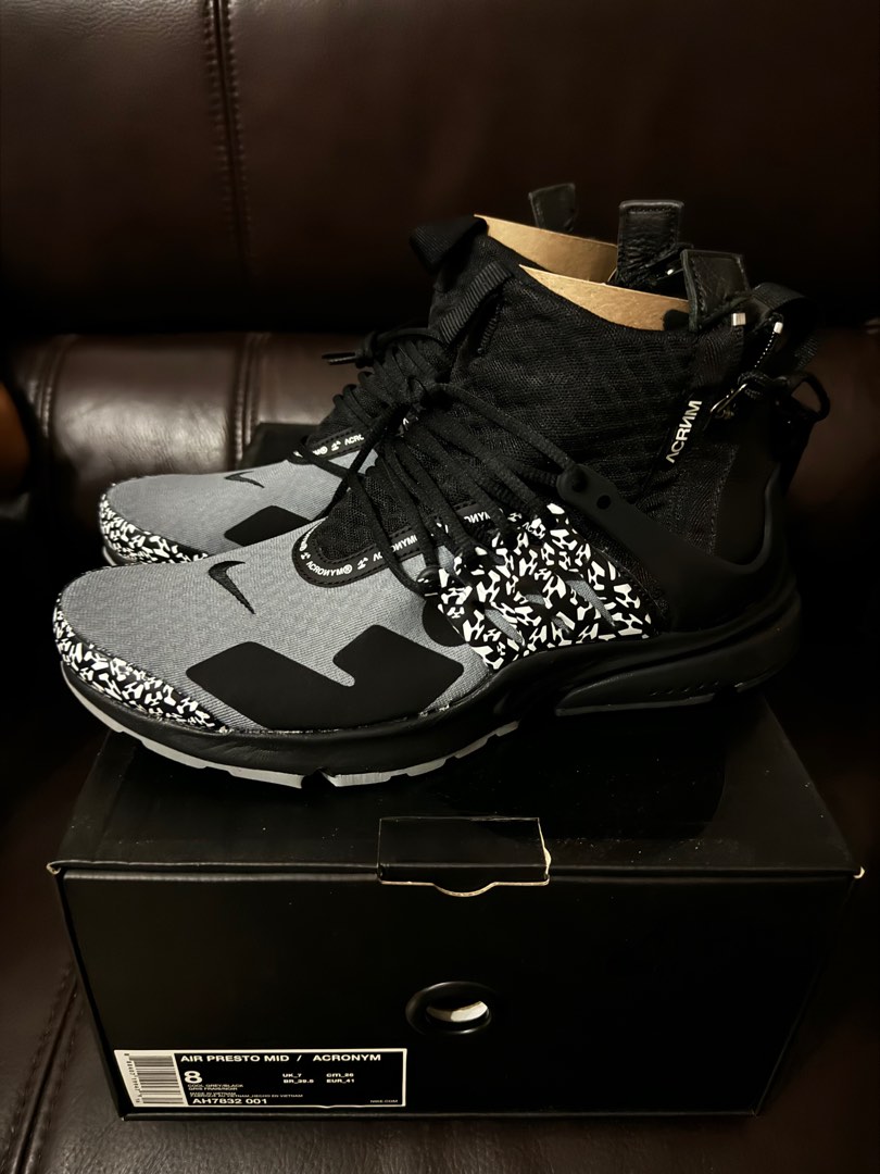 全新Nike Presto Mid Acronym Cool Grey US8, 男裝, 鞋, 波鞋- Carousell