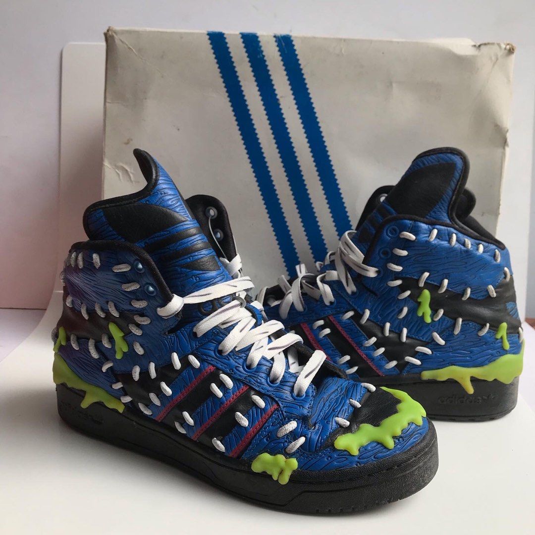 Adidas Jeremy Scott Mad Balls Logo Frankenstein Black Green Blue M18992 Size 8uk 42 Eur 26.5 Cm This is New old stock New but old stock Adidas