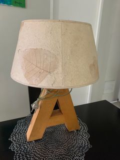 Aesthetic/Minimalist Lamp Shade with wooden Letter A (Imported from Spain)