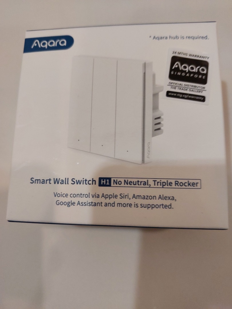 Aqara Wall Switch H1 (No Neutral, Triple Rocker) Singapore/Global