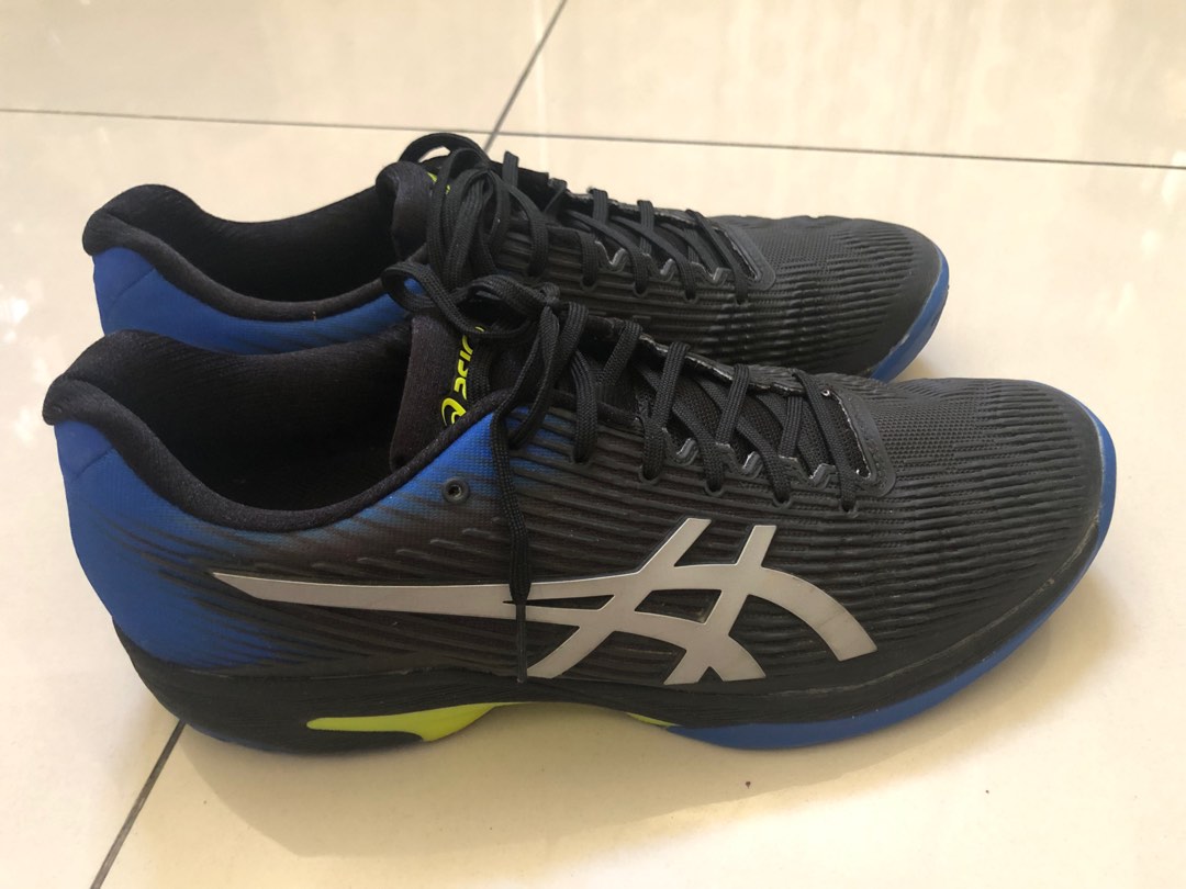 Asics men's solution speed ff tennis shoes hotsell black and illusion blue