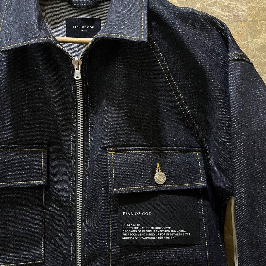 Fear of god raw selvedge denim long jacket hot sale