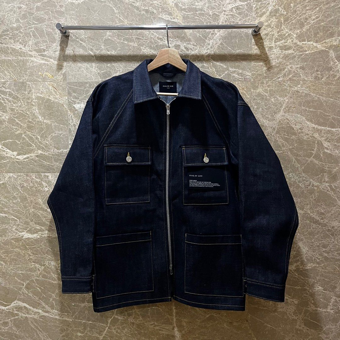 Fear of god raw selvedge denim long jacket online