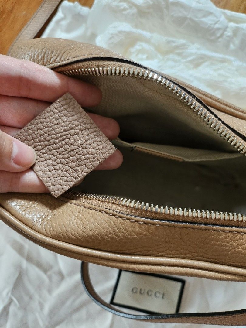 Authentic Gucci Soho Camera Bag in Beige, Luxury, Bags & Wallets on