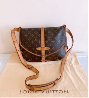 Louis Vuitton Shoulder Bag Flap Crossbody M42256 Brown Monogram Saumur 30