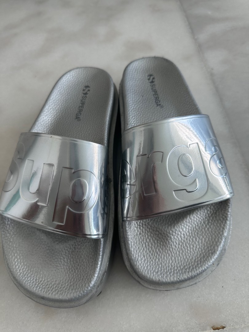 Authentic Superga platform slides silver EU38 Women s Fashion