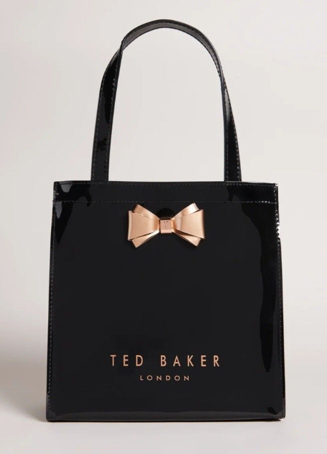 Ted baker black bag with gold bow clearance