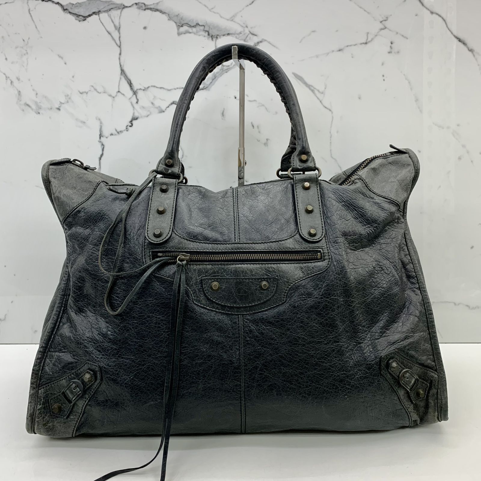BALENCIAGA THE WEEKENDER GREY 110506 SHOULDER BAG 237036290 WE