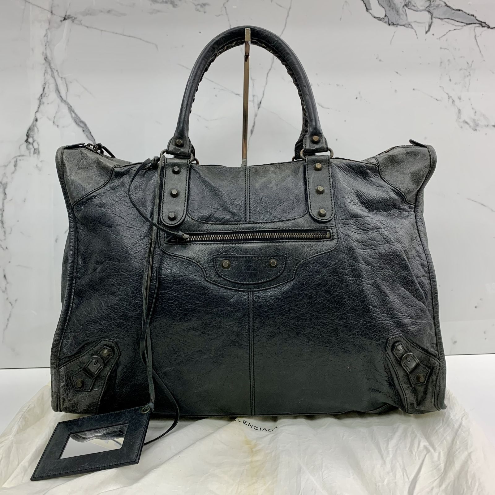 BALENCIAGA THE WEEKENDER GREY 110506 SHOULDER BAG 237036290 WE
