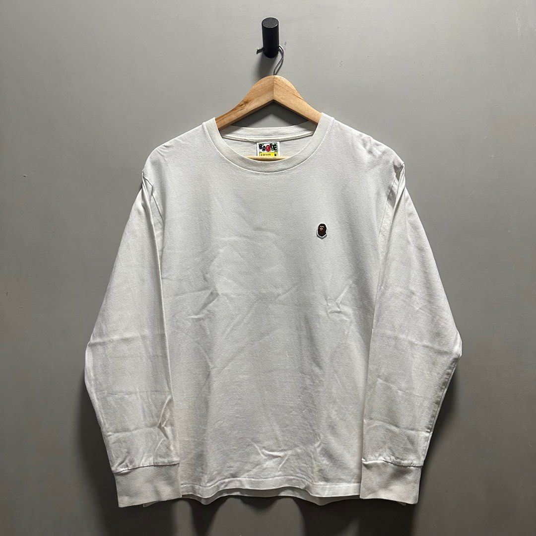 Bape small head logo longsleeve, Men's Fashion, Tops & Sets, Tshirts