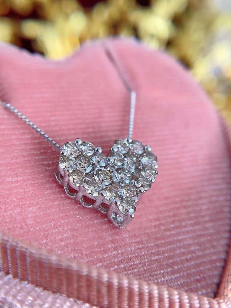 1 carat heart outlet shaped diamond necklace