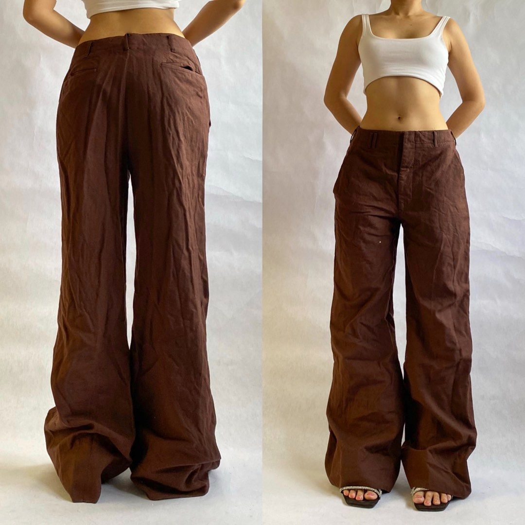 Brown baggy hw trouser, Women's Fashion, Bottoms, Other Bottoms on Carousell