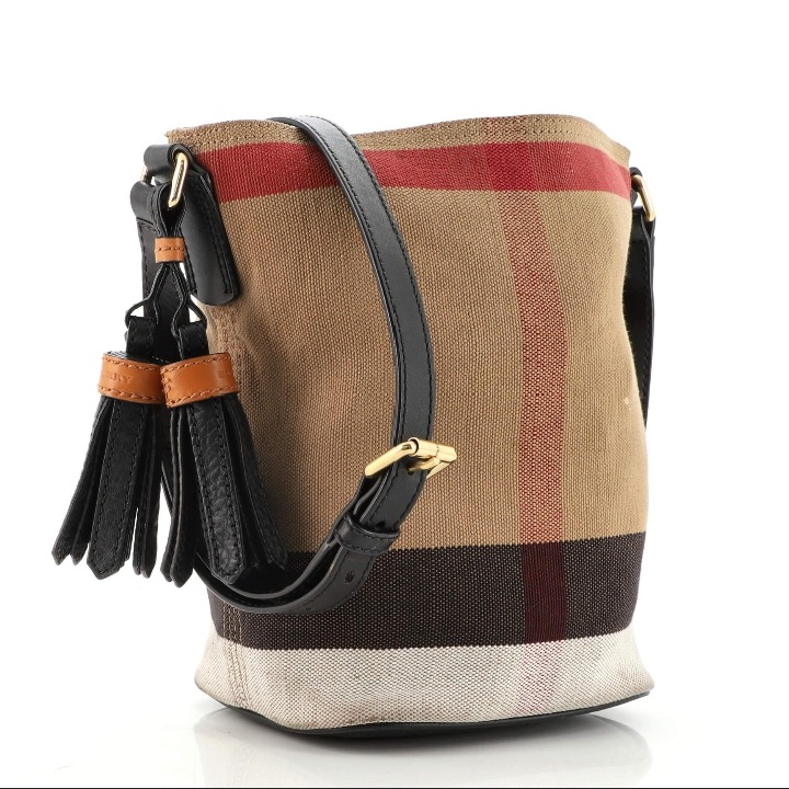 The small ashby in canvas check and leather outlet