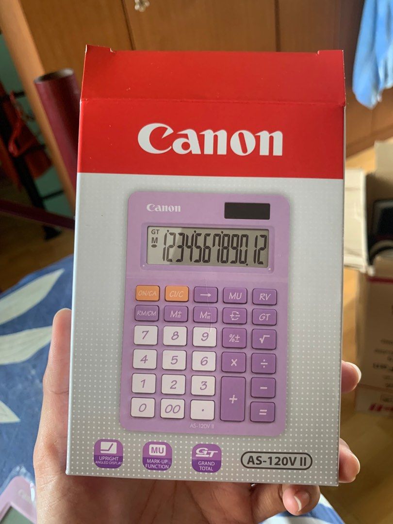 Canon Calculator (Category: Office & Business Technology) located in Caloocan City. Submitted by nyankathh (Listing ID 1264993836, Image 3). Description: Canon AS-120V II 12 Digits Purple Bought for 559 (for board exams, di ko nagamit!) Selling for 500 📍North Caloocan/Novaliches.
