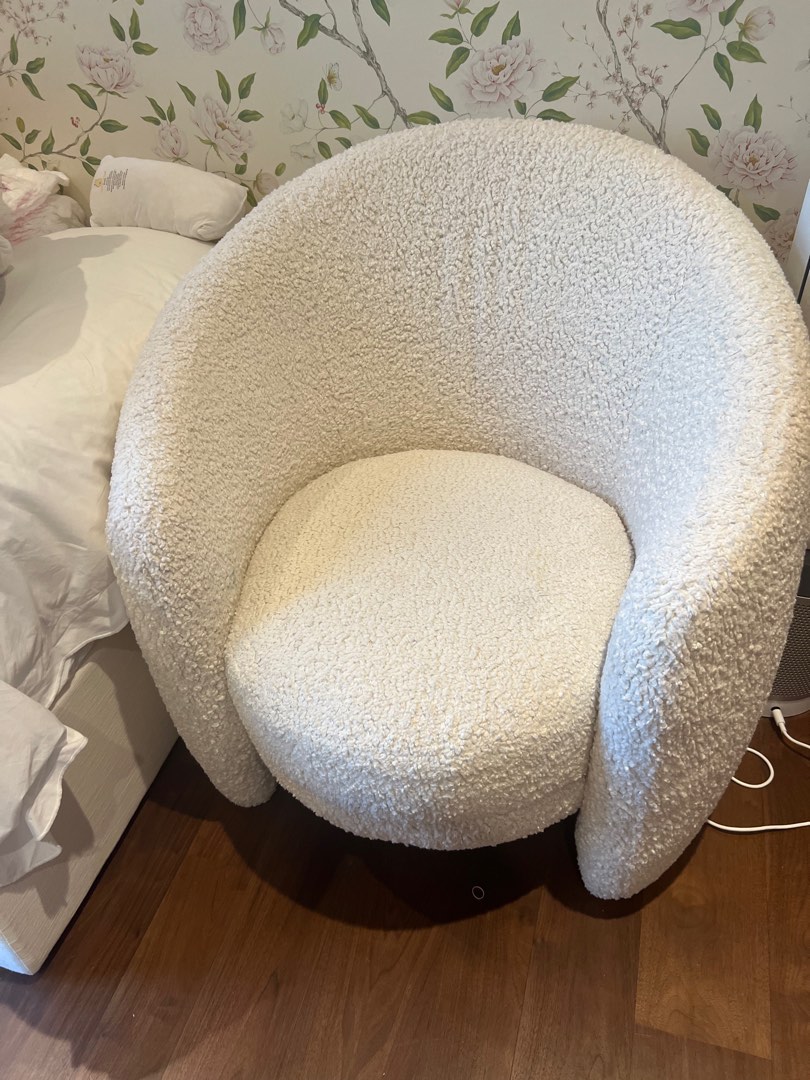 Castlery Amber Boucle Swivel Chair, Furniture & Home Living, Furniture ...