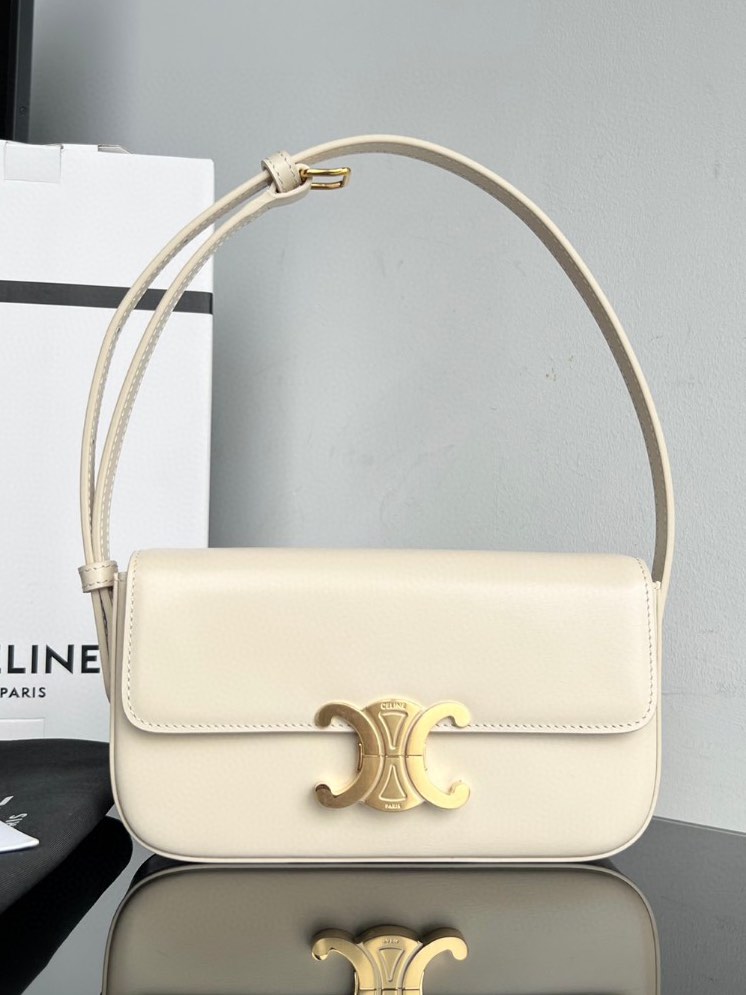 Celine Shoulder Bag Claude in Shiny Calfskin Pampa, Women's Fashion ...