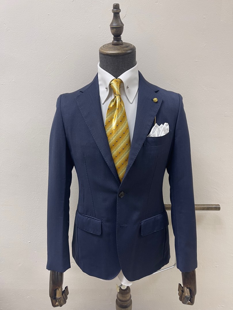 Cerruti 1881 75% Wool 25% Mohair Men Blue Bespoke Suit Coat Blazer, Men ...