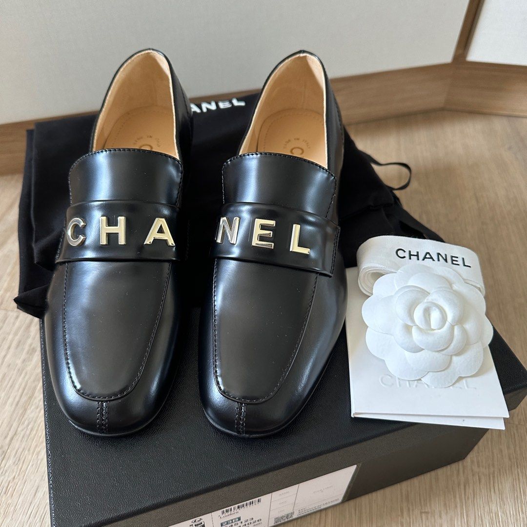 Chanel black loafers 35.5 or 35, Luxury, Sneakers & Footwear on Carousell