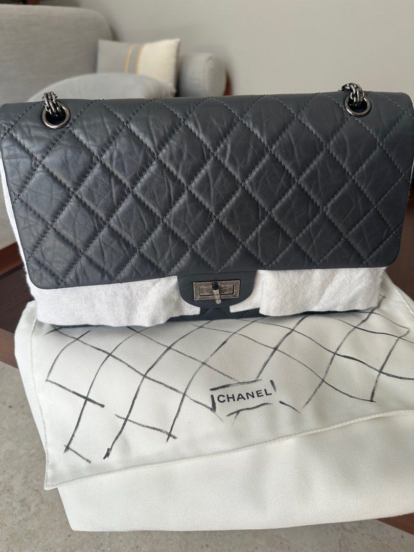 Chanel Beige Double Flap Reissue 2.55, Luxury, Bags & Wallets on Carousell