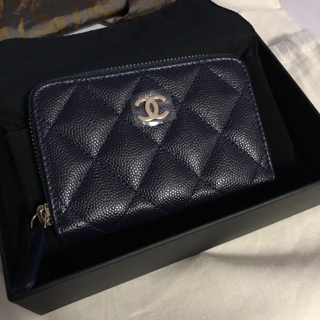 RARE! New Chanel Zip Cardholder, Luxury, Bags & Wallets on Carousell