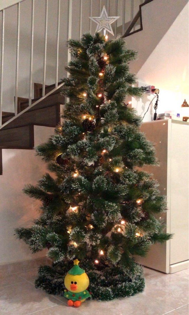 Christmas Xmas Tree (with white flakes), Furniture & Home Living, Home