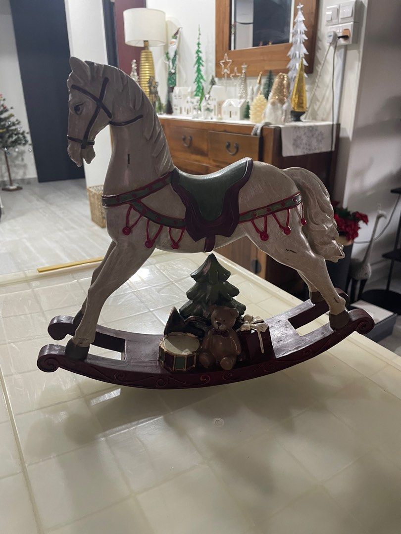Christmasy Rocking Horse Furniture Home Living Home Decor